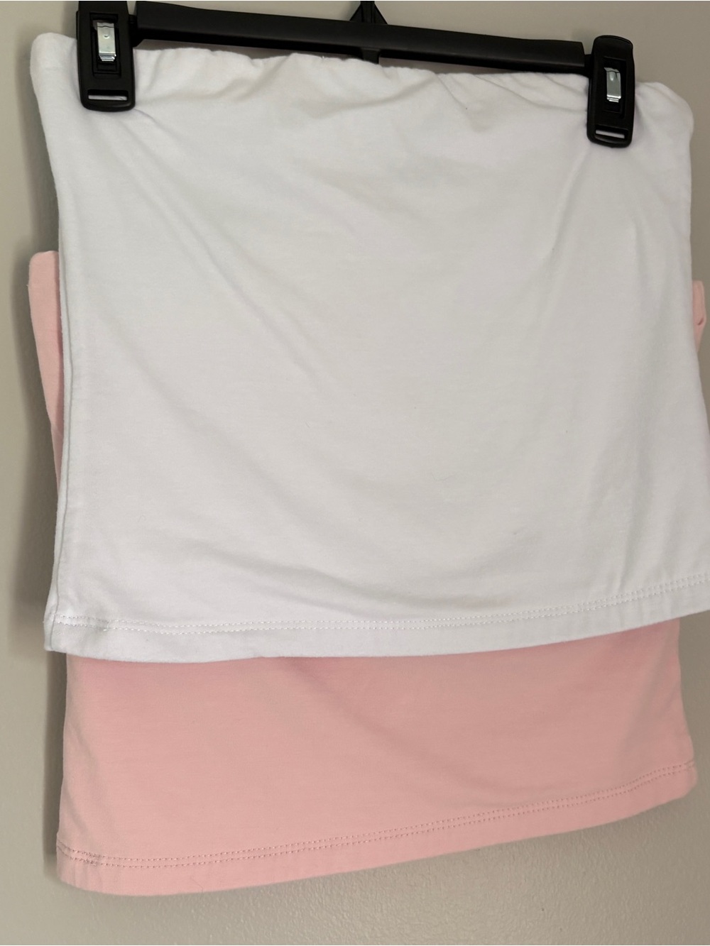 Pink and White Cotton Tube Top Set